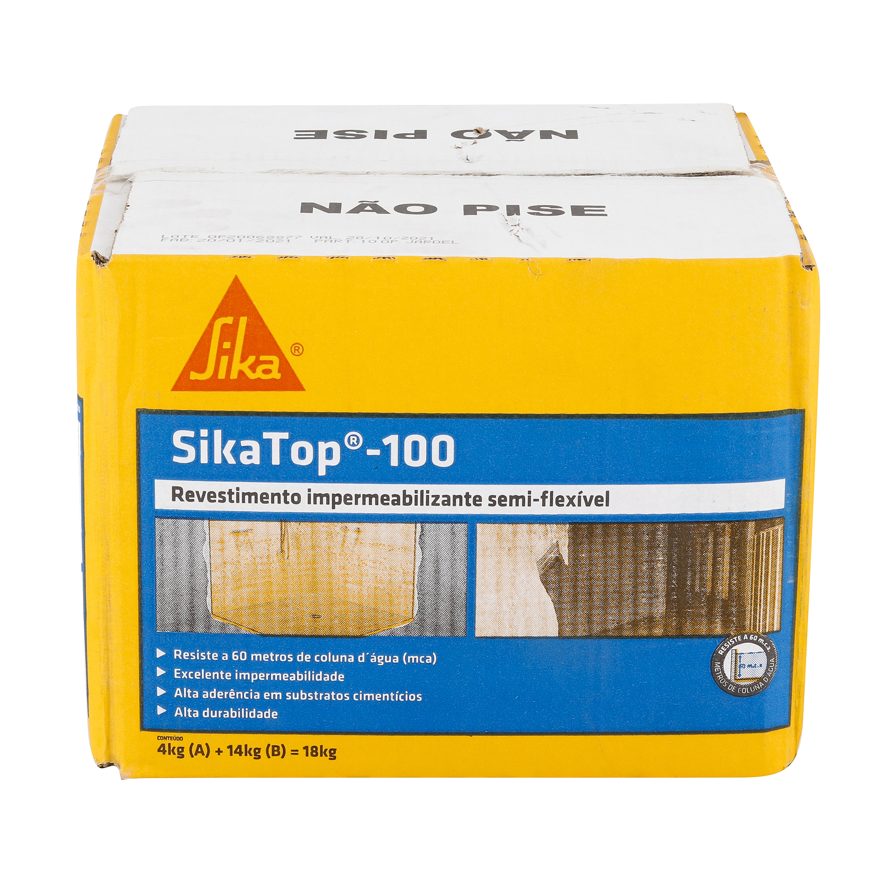 Sika SikaTop 100 Argamassa Polimérica Impermeabilizante Cinza 18 kg — foto 3