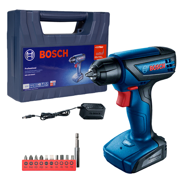 Bosch GSR 1000 Smart Furadeira e Parafusadeira 12 V com Carregador e Maleta